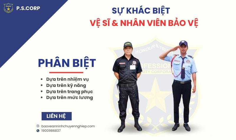 Sự khác biệt giữa Vệ Sĩ và Nhân viên Bảo Vệ