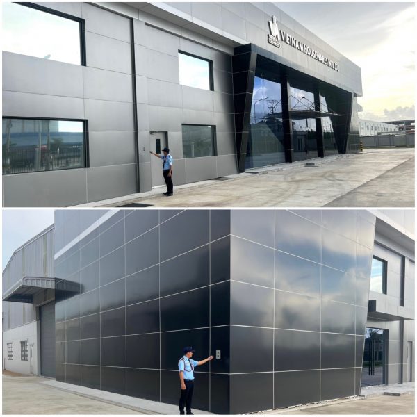 Nhân viên bảo vệ đang thực hiện nhiệm vụ bảo vệ