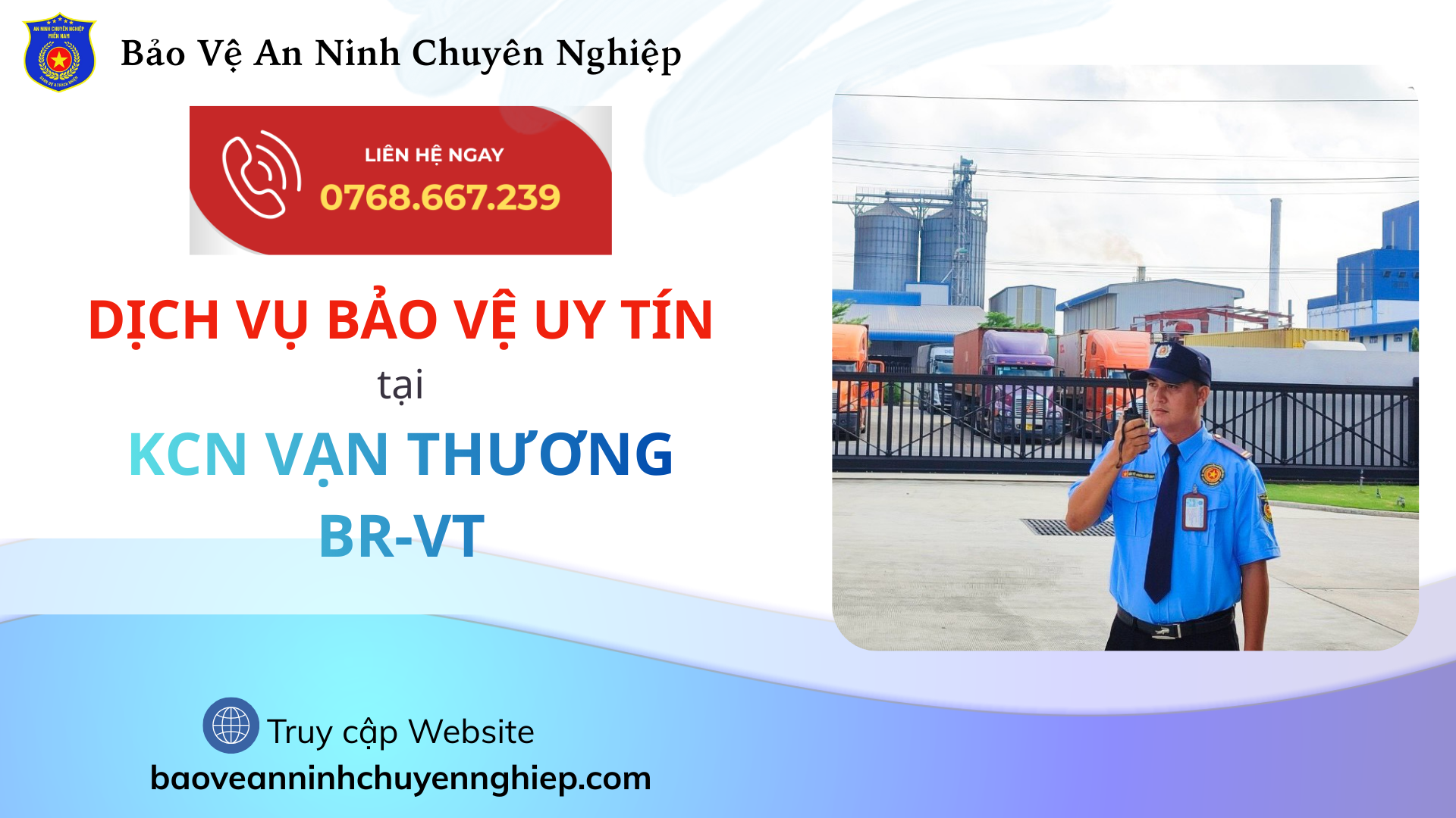 Dịch vụ bảo vệ tại KCN Vạn Thương | Uy tín chuyên nghiệp