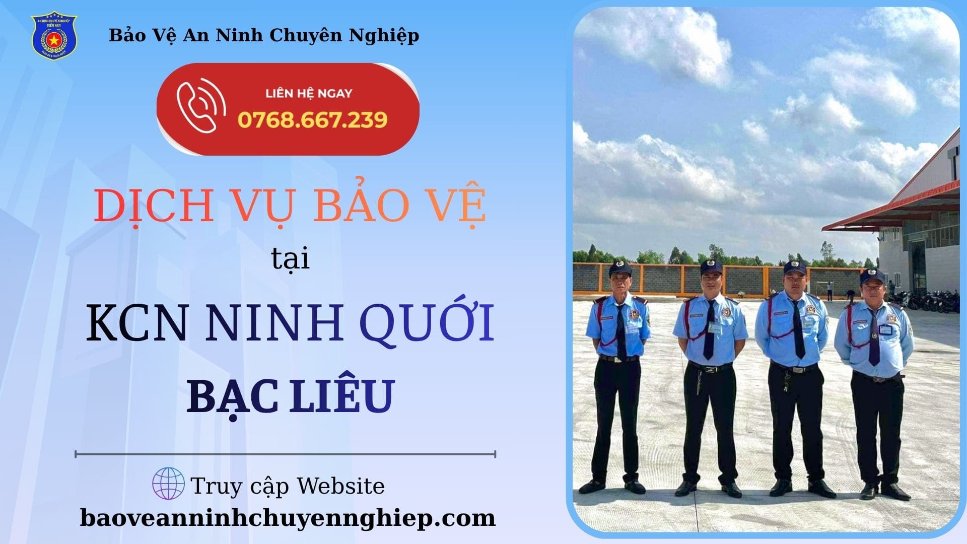 Bảo Vệ Uy Tín Tại KCN Ninh Quới | Bạc Liêu